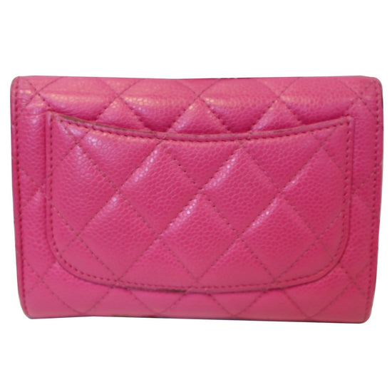 Pink Chanel CC Caviar Leather Wallet – Designer Revival