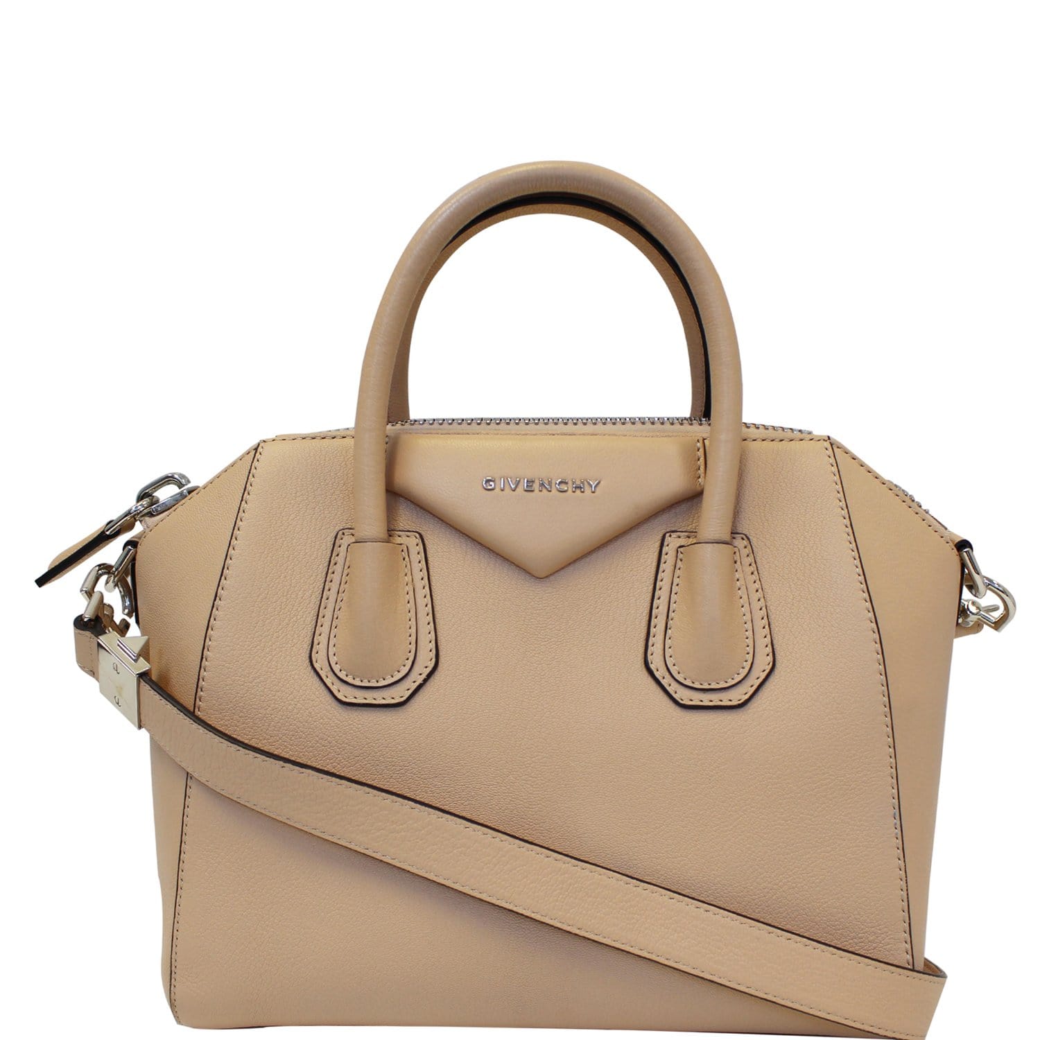 Givenchy Antigona Medium Leather Shoulder Bag Beige