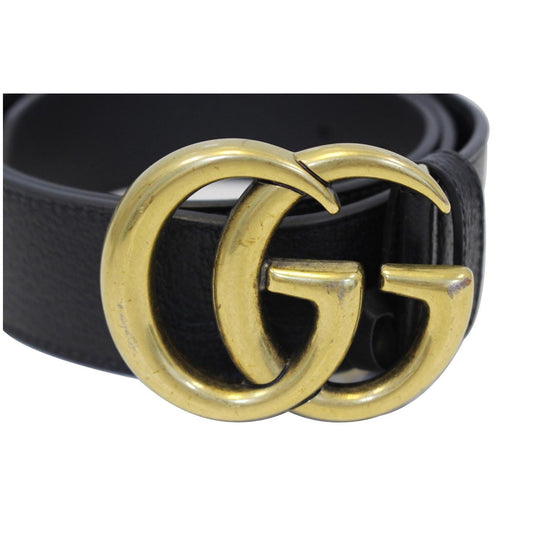 Gucci Double G Buckle Leather Belt Black - Dallas Handbags