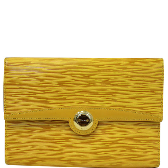 Authentic Louis Vuitton Yellow Epi Leather Pochette Clutch Bag