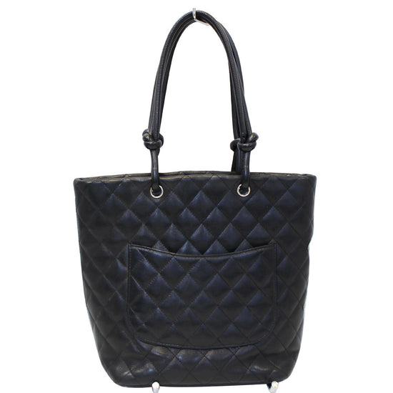 Chanel Tote Bag Cambon Small Quilted Leather Black