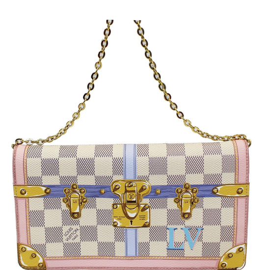 Louis Vuitton Damier Azur Summer Trunk Pochette Weekend Crossbody Bag –  LuxeDH