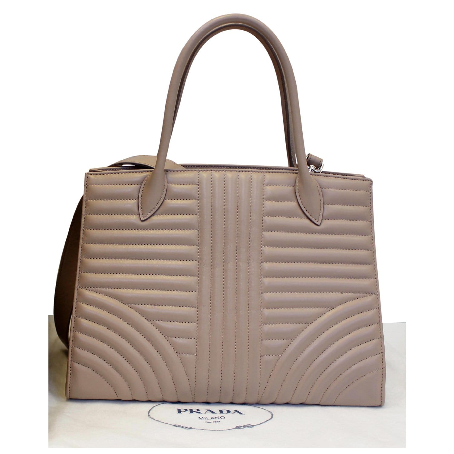 Prada Diagramme Bag - Prada Leather Tote Shoulder Bag Nude