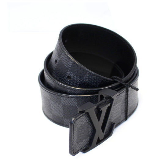 Louis Vuitton LV Initiales Damier Graphite Belt Black Cloth ref