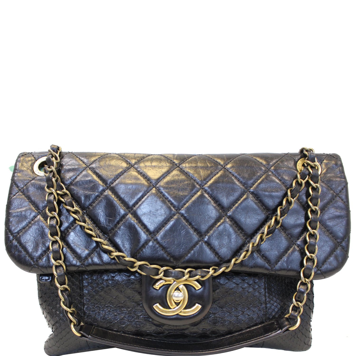 2016 Chanel Urban Mix Flap Black Quilted Leather Shoulder Bag For