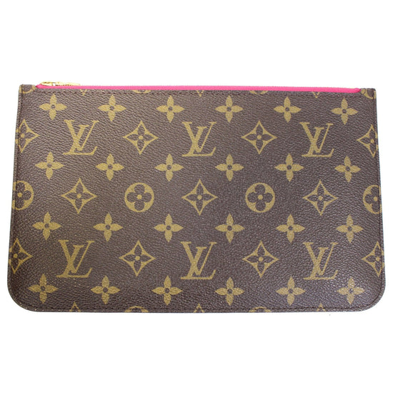 LOUIS VUITTON Neverfull Monogram Canvas Pochette Wristlet Pouch Sunris