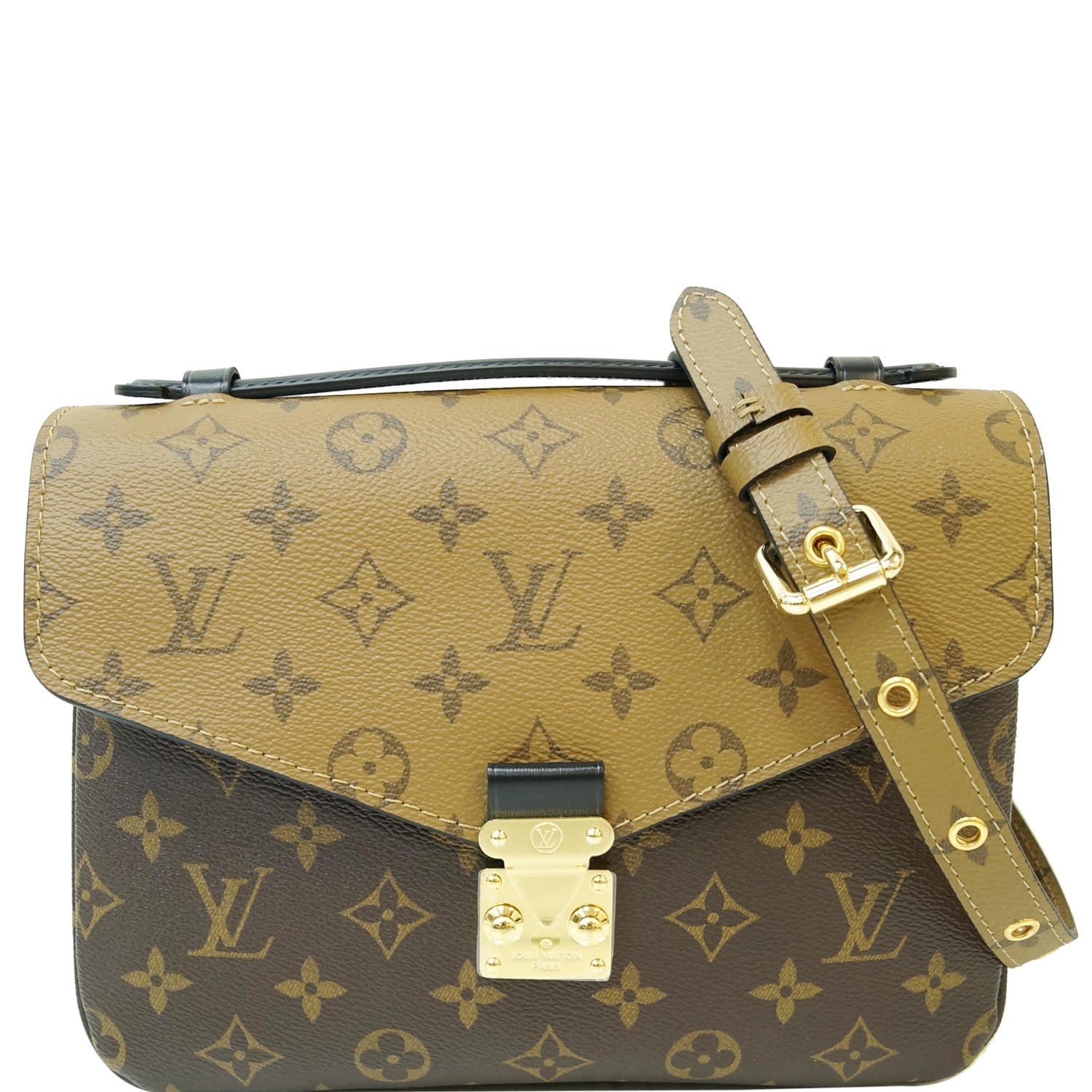 LOUIS VUITTON Metis Pochette Monogram Canvas Crossbody Bag Brown