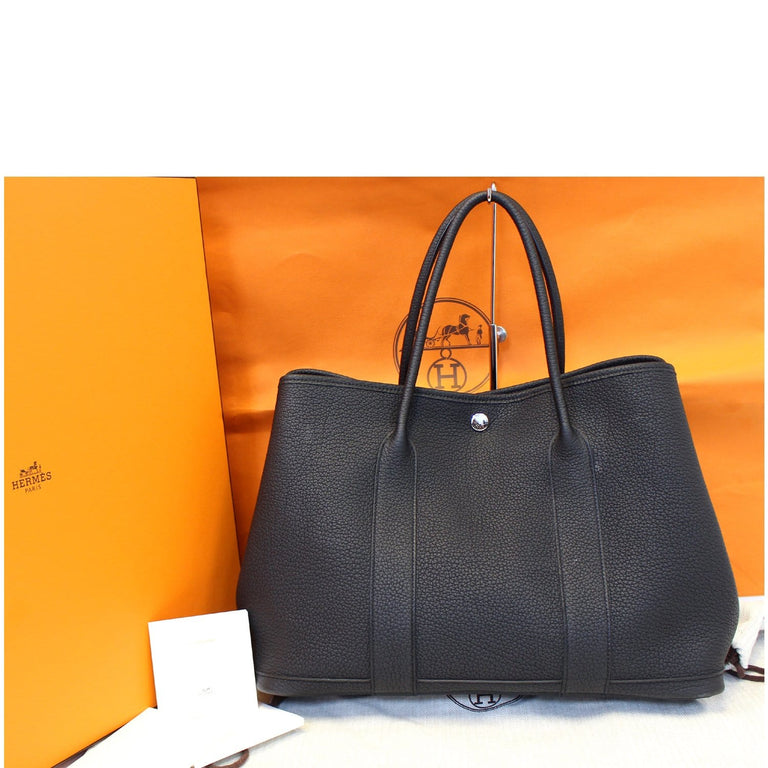 HERMES Garden Party 30 Black Leather Tote BagUS