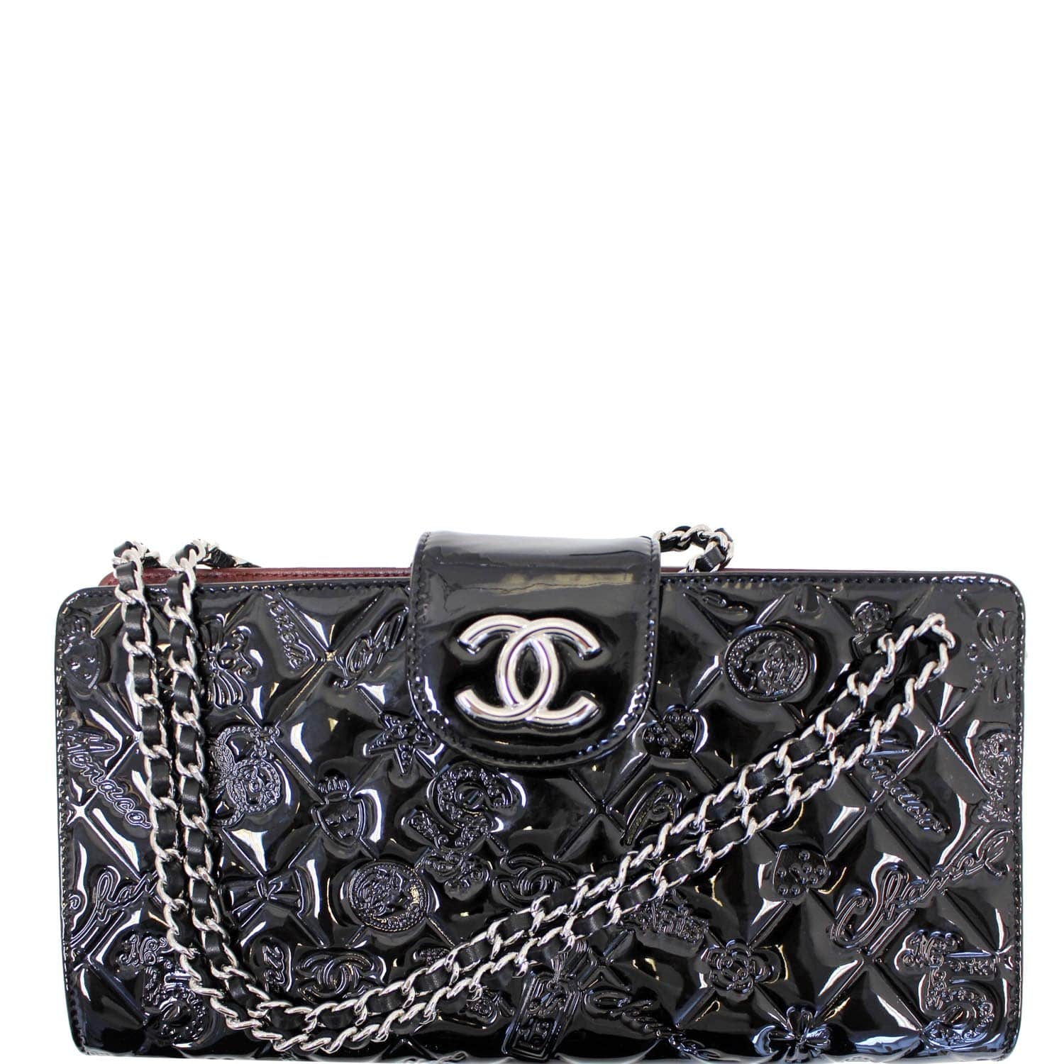 CHANEL Lucky Symbols Pochette Patent Leather Wallet on a Chain