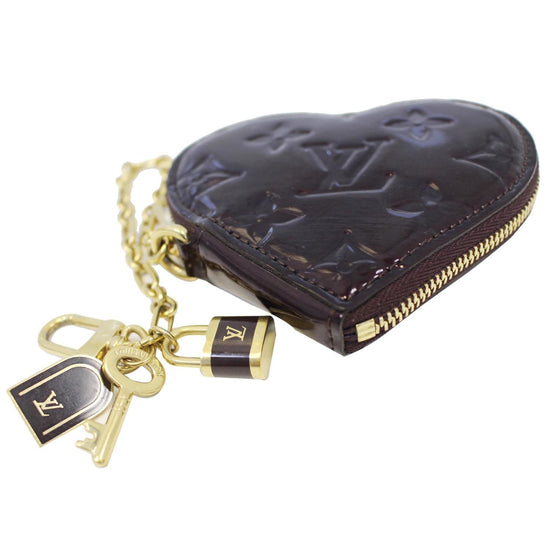 What Goes Around Comes Around Louis Vuitton Purple Vernis Heart Coin Purse