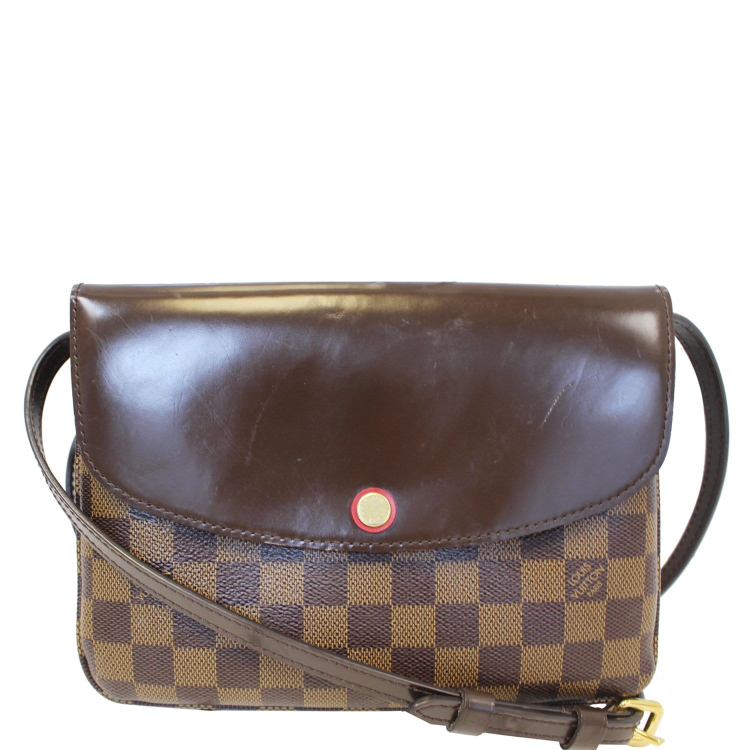 LOUIS VUITTON Twice Pochette Monogram Canvas Crossbody Bag Brown - 10%