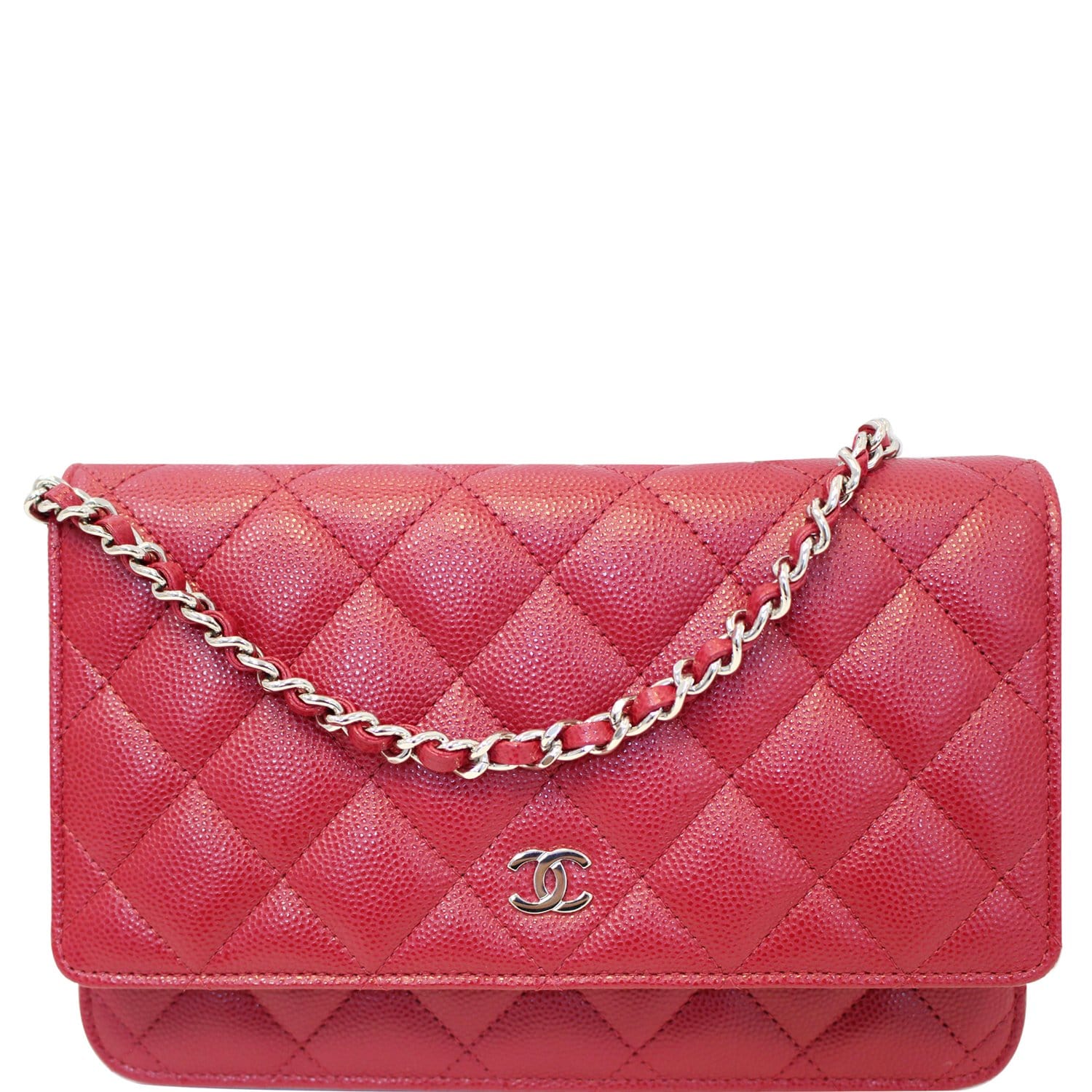 Wallet on chain leather crossbody bag Chanel Red in Leather - 21638682