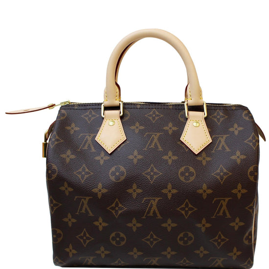 LOUIS VUITTON Brown Monogram Canvas Speedy 25 Satchel - ShopperBoard