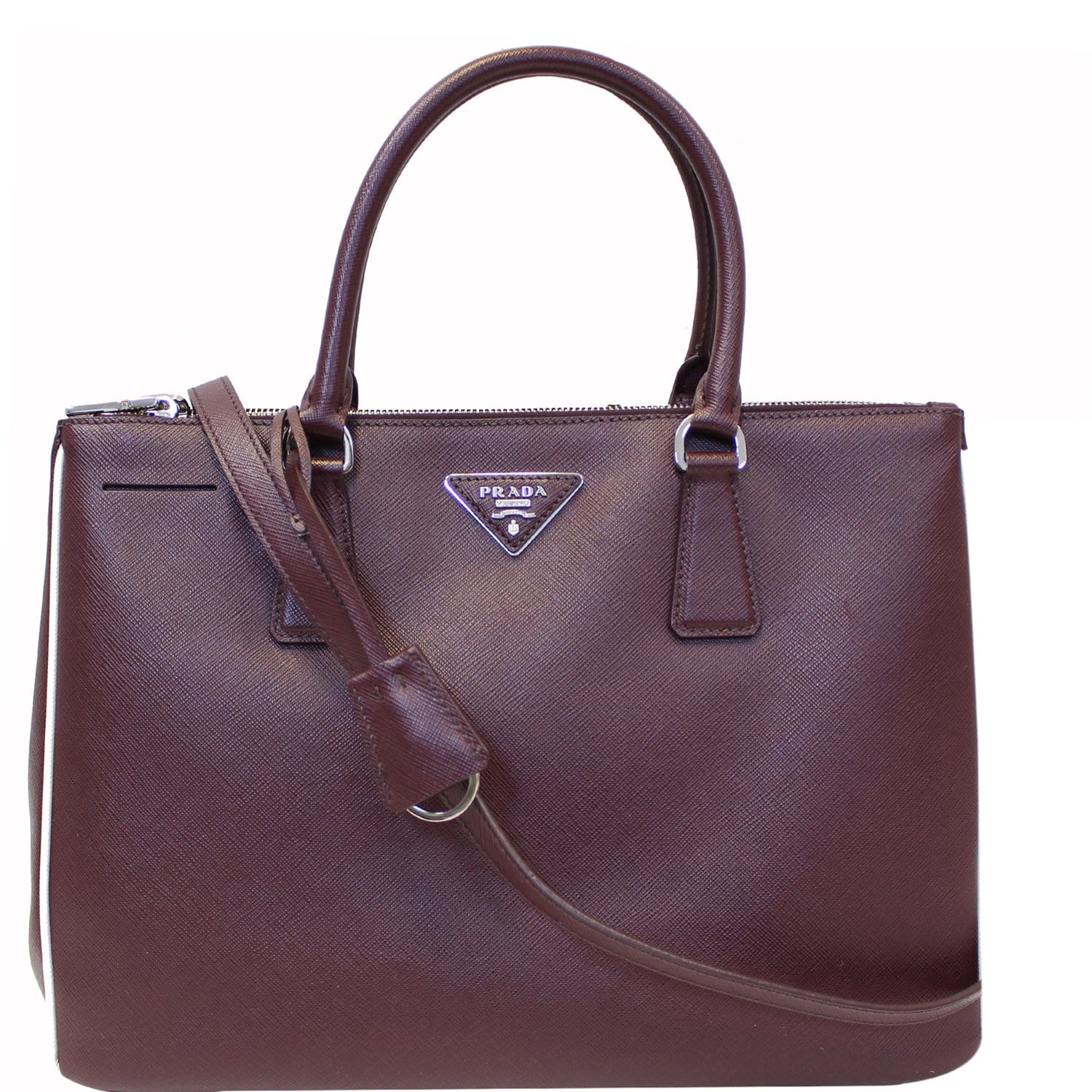 Prada Large Saffiano Lux Promenade Tote Bag - Burgundy Totes, Handbags -  PRA847545