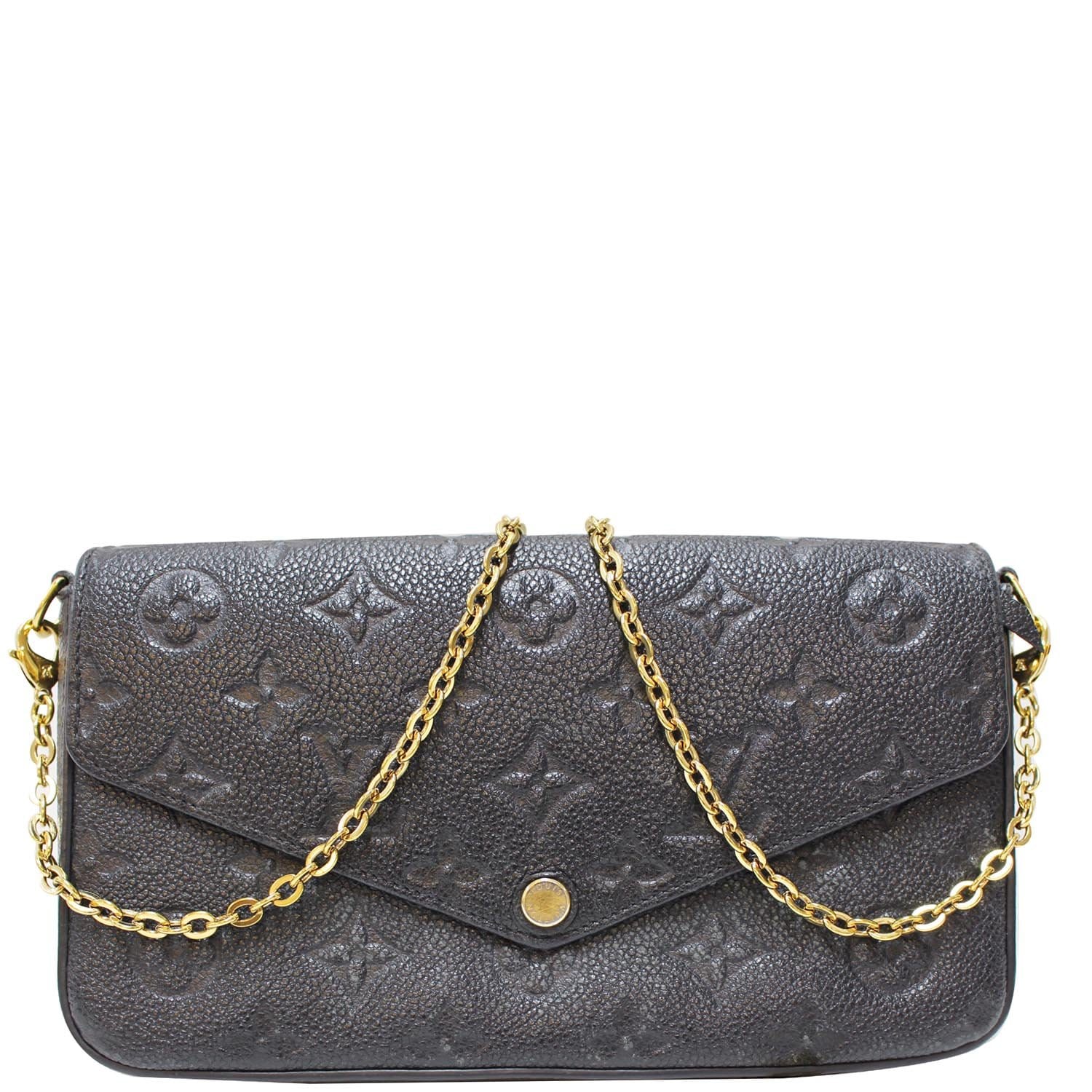 Louis Vuitton Felicie Pochette Empreinte Black Chain Wallet