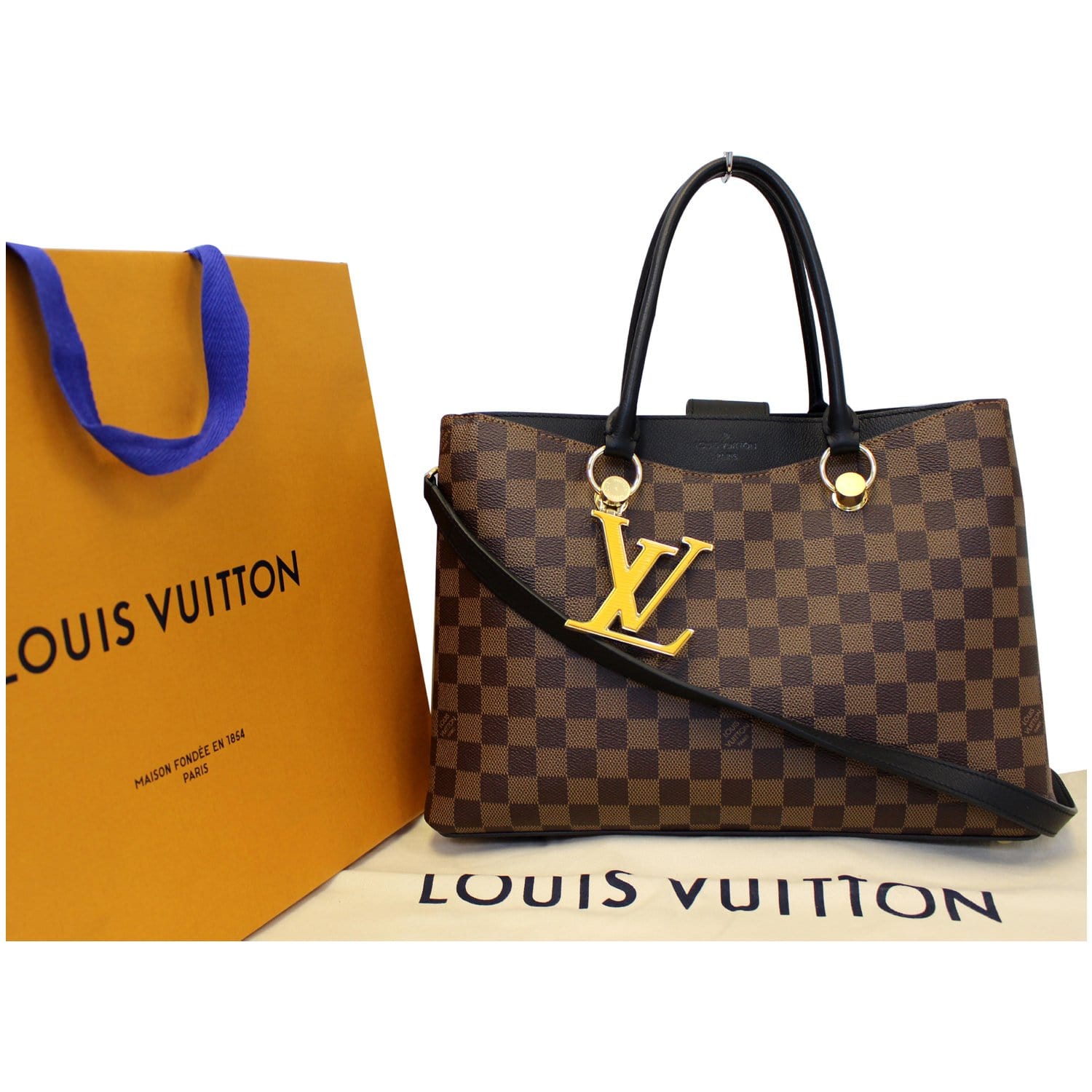 LOUIS VUITTON LV Riverside Damier Ebene Shoulder Bag Noir-US