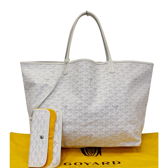 Goyard Pattern Print, White Goyardine Okinawa GM