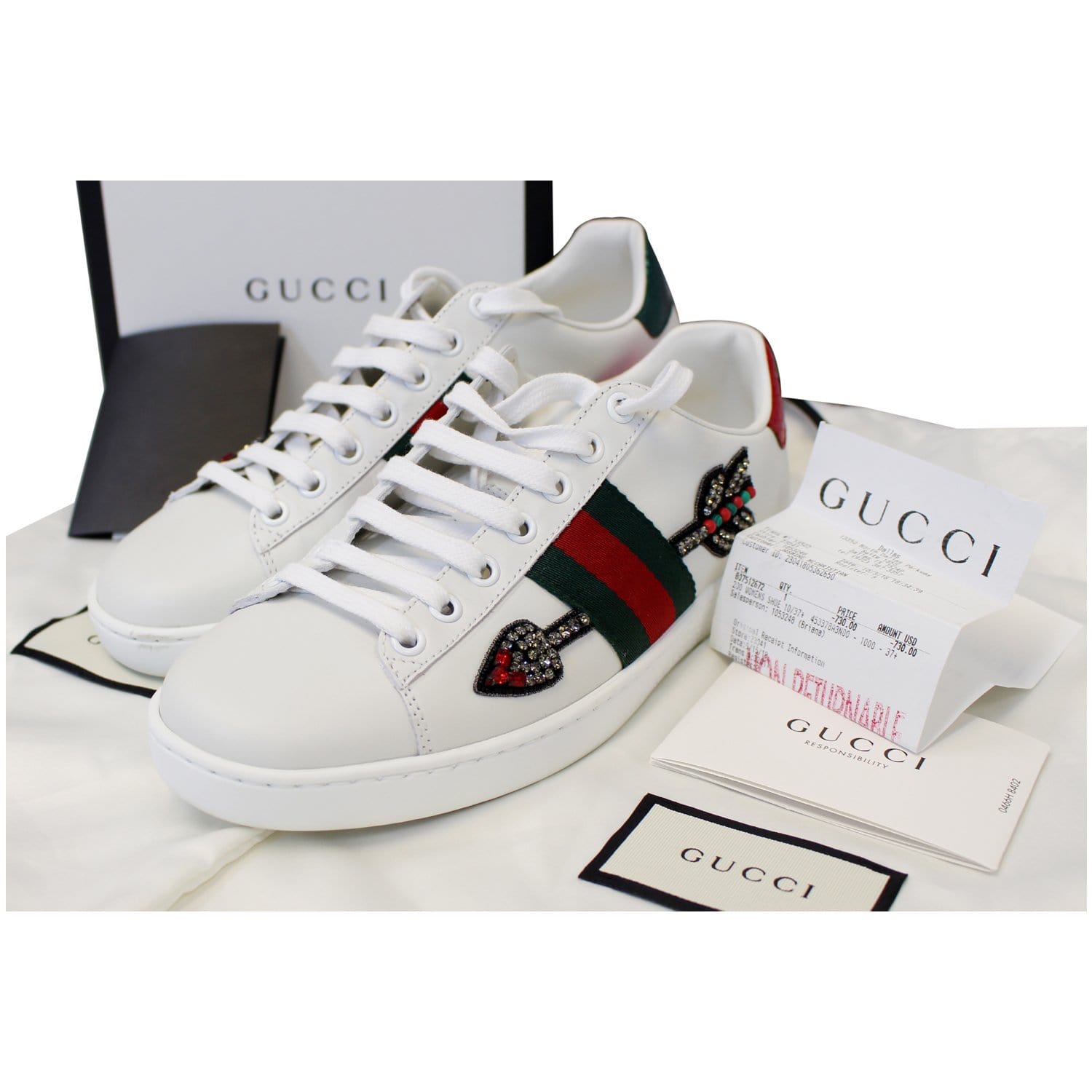 gucci ace arrow sneakers