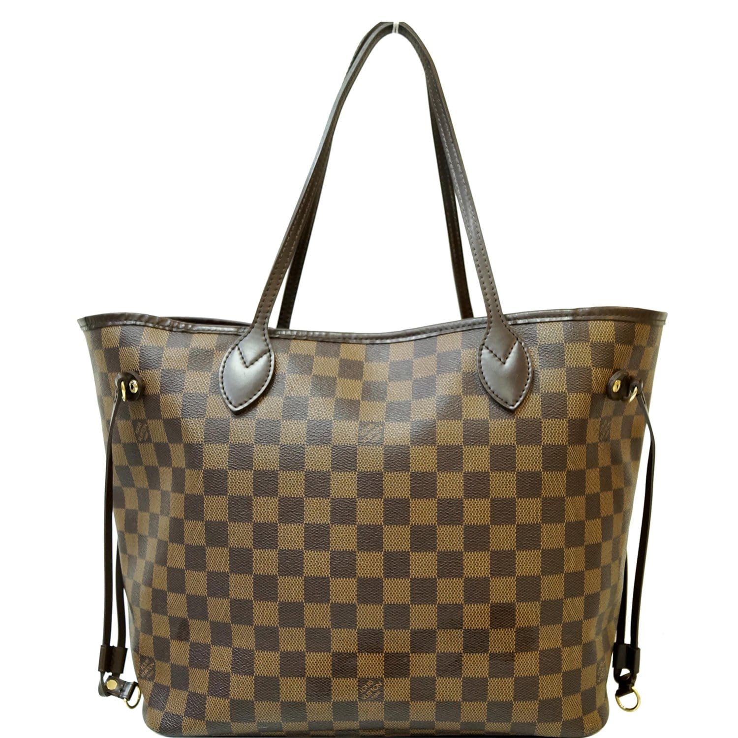 LOUIS VUITTON Neverfull MM Damier Ebene Tote Bag Brown