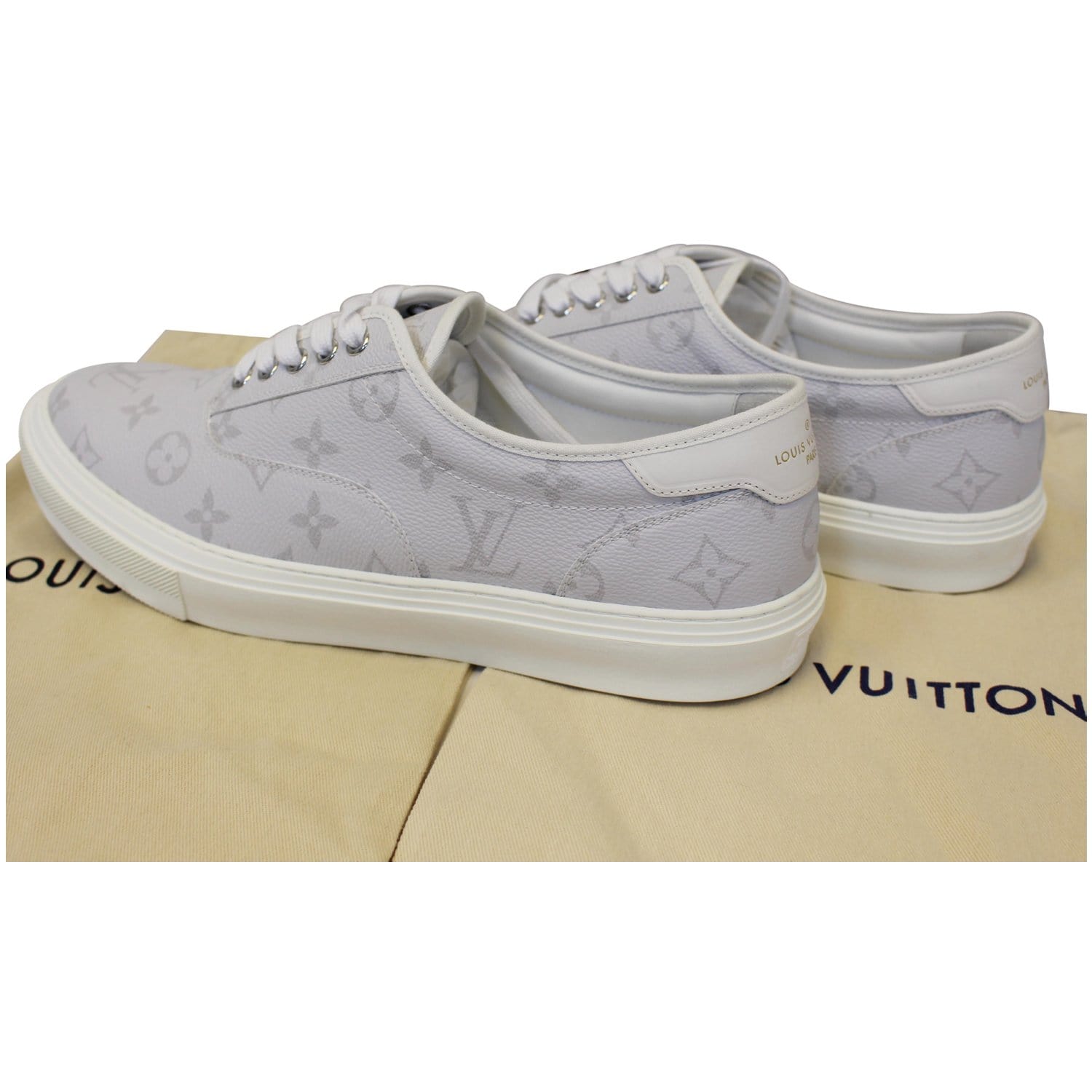 LOUIS VUITTON Trocadero Monogram Sneakers White US 9