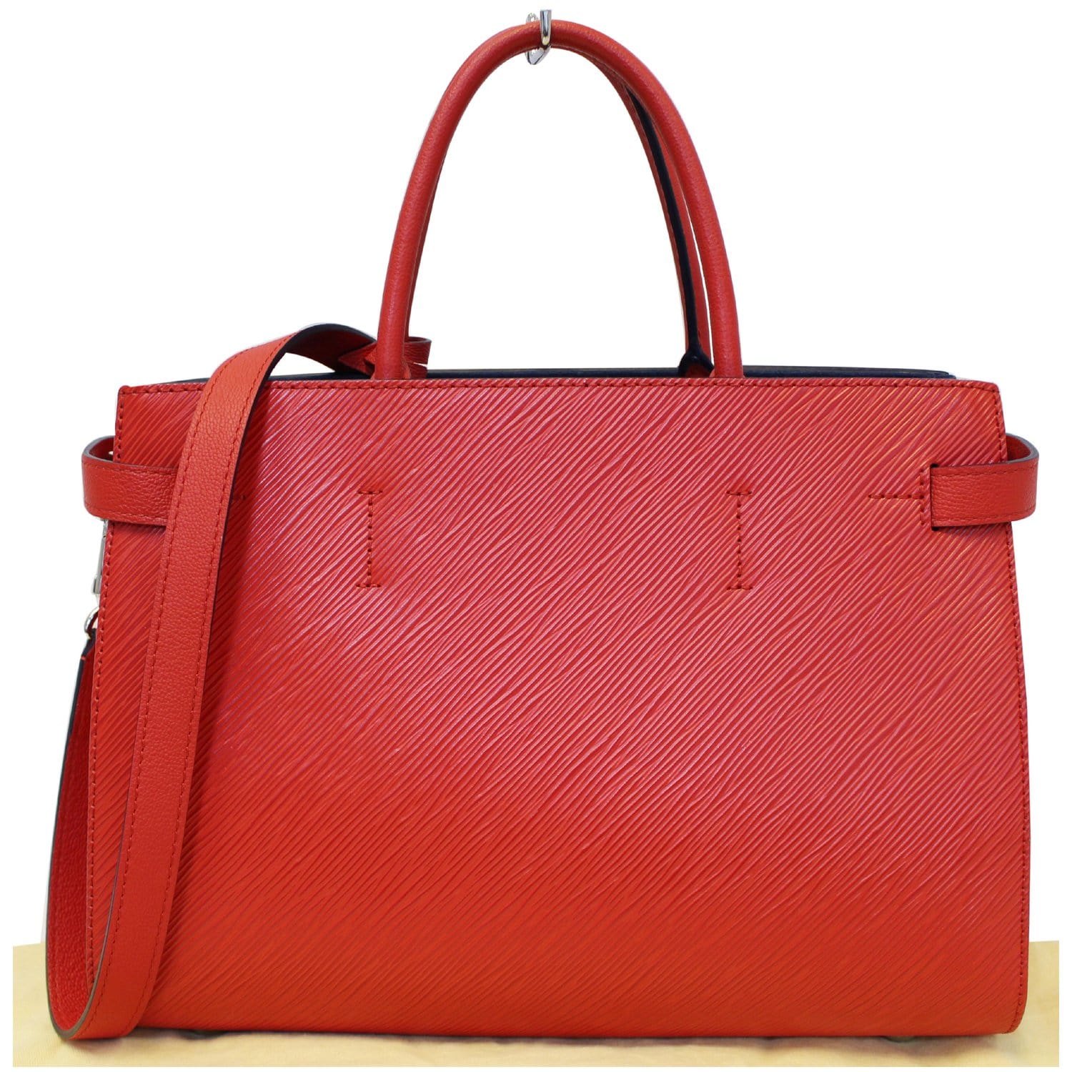 LOUIS VUITTON Twist Epi Leather Tote Shoulder Bag Red