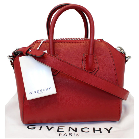 Givenchy Red Leather Antigona Micro Shoulder Bag *Pre Owned* FREE SHIPPING