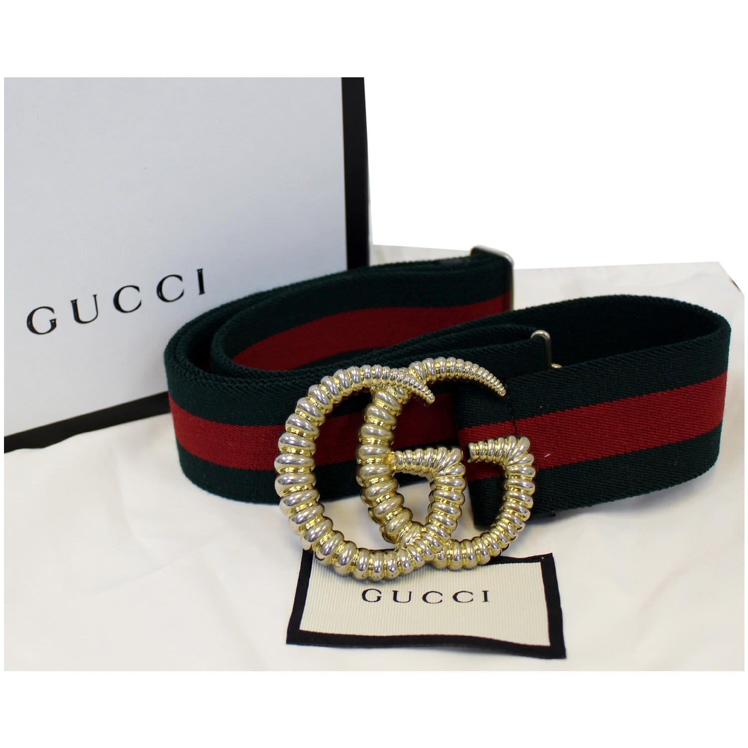 gucci web elastic belt with torchon double g buckle