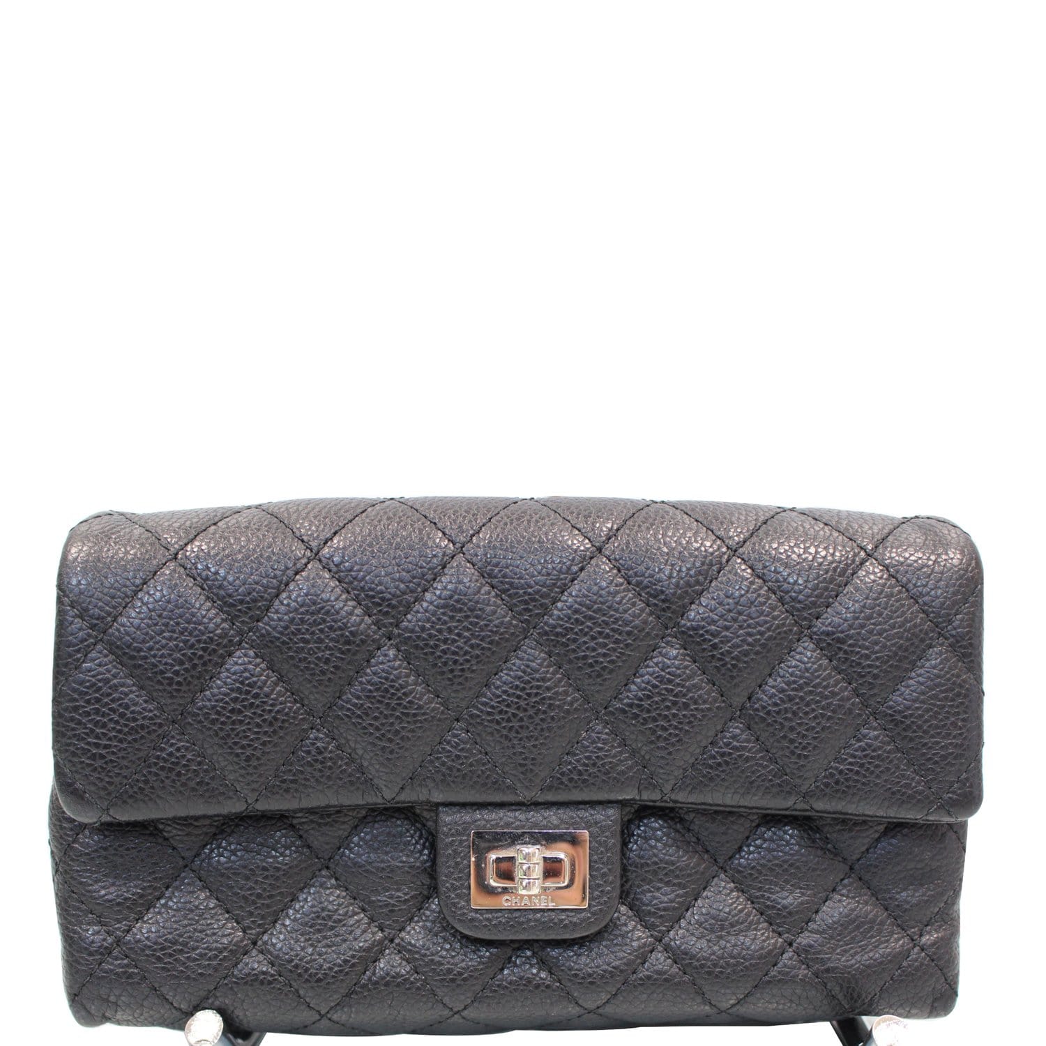 Chanel 2.55 Medium Bag Light Gray Caviar