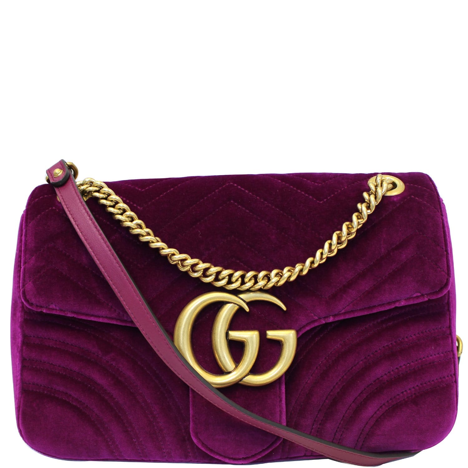 gucci velvet purple bag