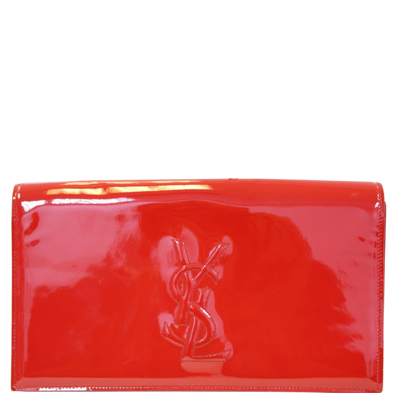 All In Patent Leather Clutch Bag or Shoulder Bag Red