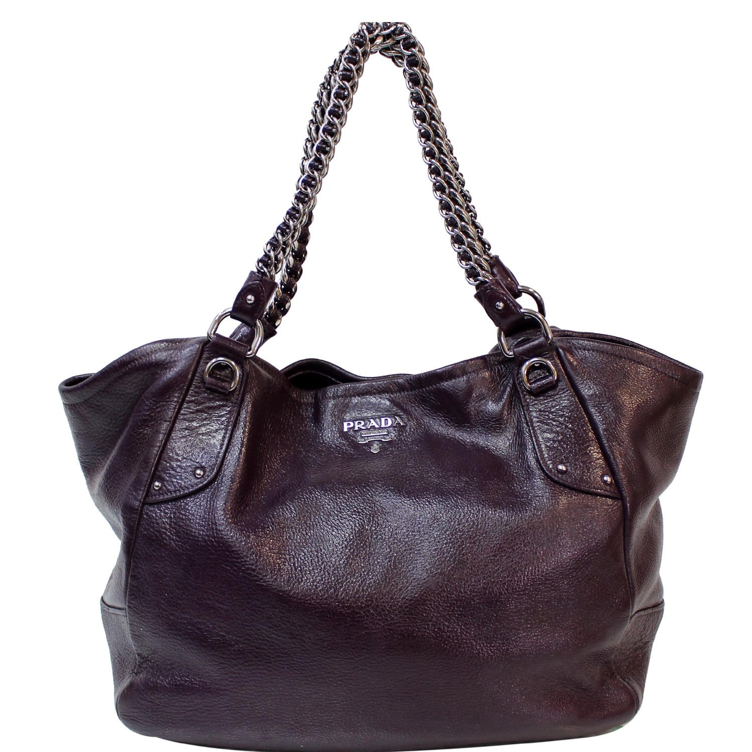 Prada Brown Cervo Lux Shoulder Bag Dark brown Leather ref.346821