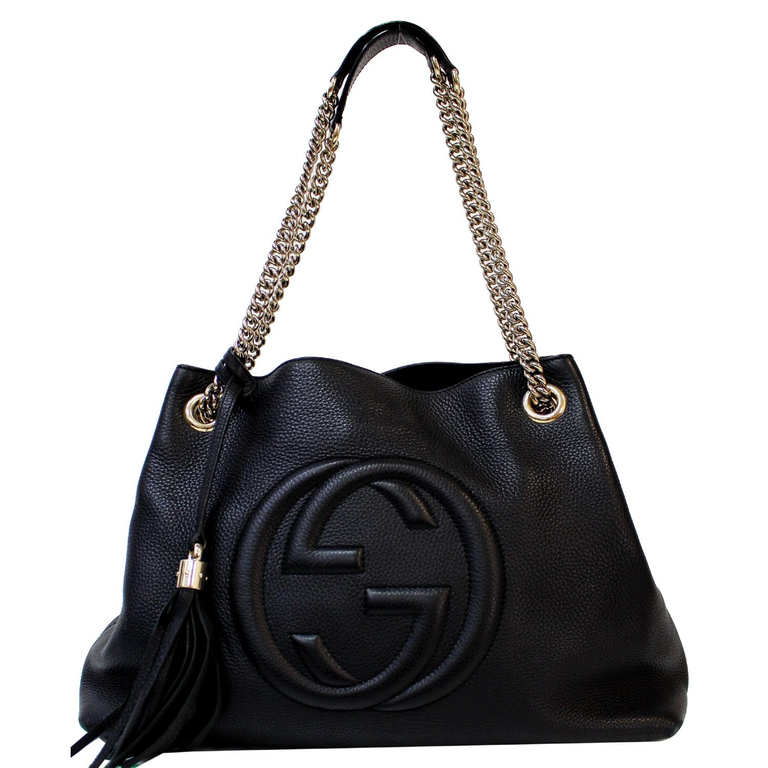 Gucci  Soho GG shoulder bag in Black Leather - Women – Wanan Luxury