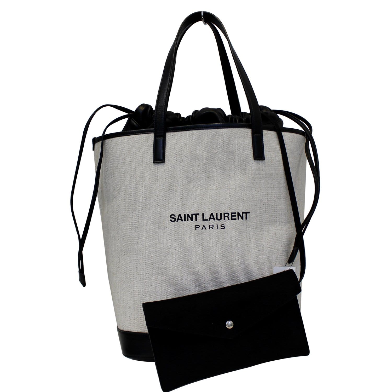 SAINT LAURENT PARIS Tote Bag 551595 Teddy tote canvas/leather/Black Women