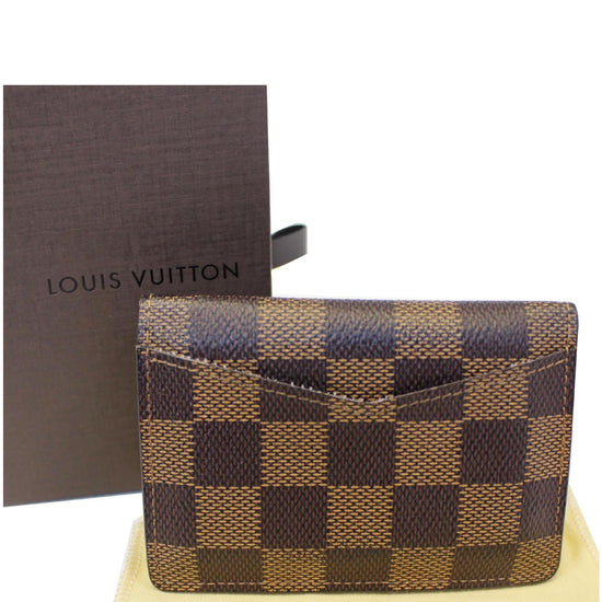 EUC AUTH LOUIS VUITTON DAMIER EBENE ORGANIZER CREDIT CARD 12