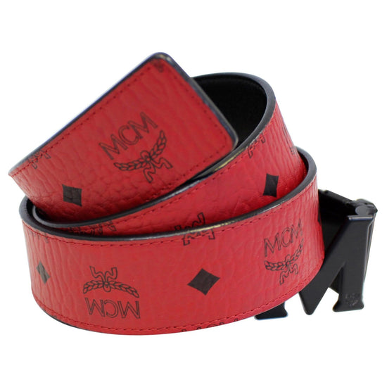 MCM Belt Red Claus Reversible Box Dust Bag Included