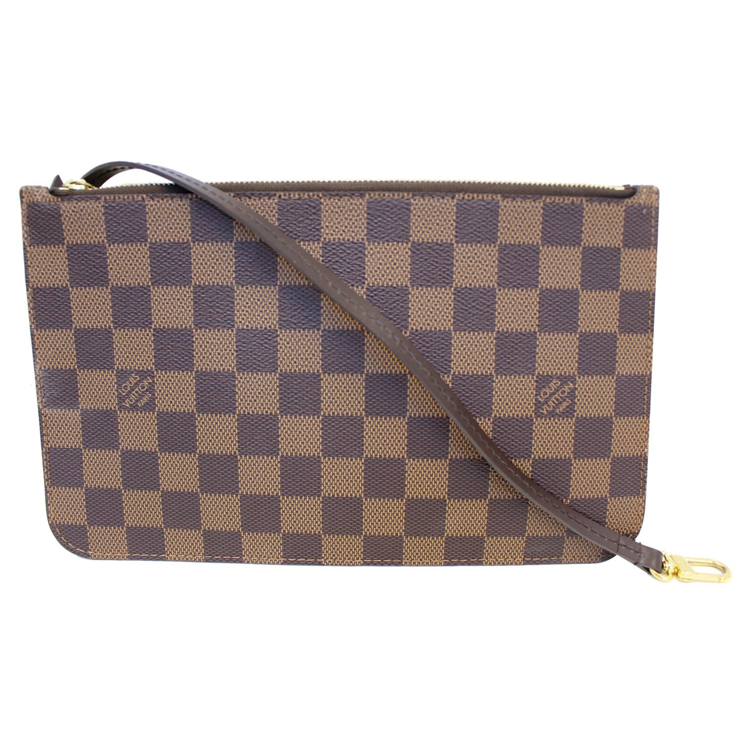 LOUIS VUITTON Pochette Wristlet Pouch Neverfull MM Damier Ebene-US