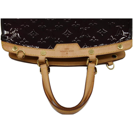 M50597 Louis Vuitton 2015 Monogram Vernis Brea MM Handbag-Amarante