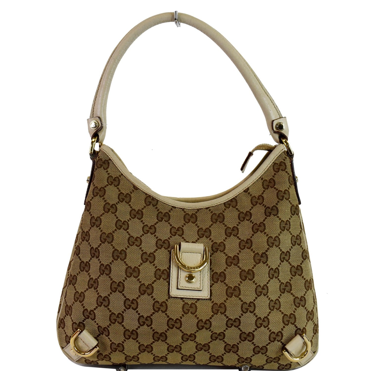 Gucci Beige/White GG Canvas and Leather Charmy Hobo Gucci