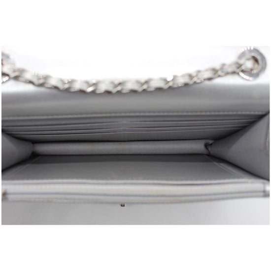 CHANEL Trendy CC Quilted Leather Wallet on Chain Crossbody Bag Silver