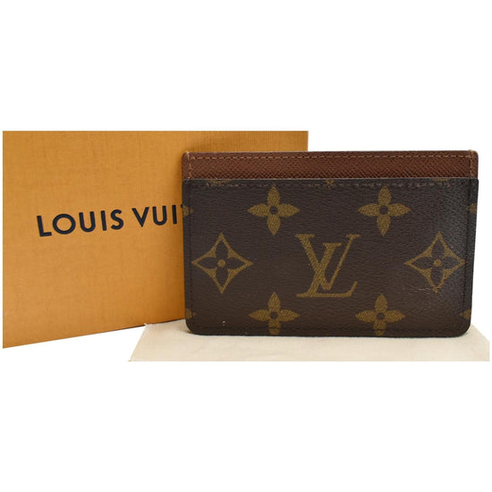 LOUIS VUITTON Card Holder Monogram Canvas Brown