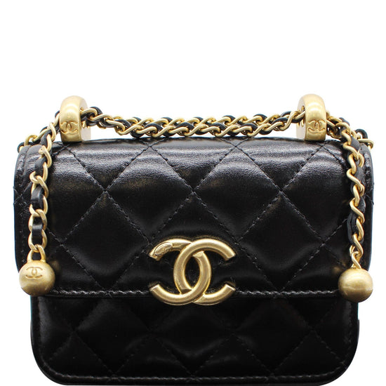 Chanel 21A White Mini Flap Coin Purse With Chain Handle Shoulder