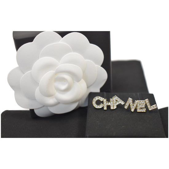 Chanel 2020 Strass Cha-Nel Stud Earrings - Gold-Plated Stud, Earrings -  CHA950648