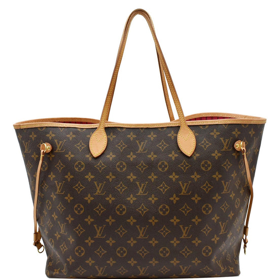 Neverfull cloth tote Louis Vuitton Brown in Cloth - 23379162