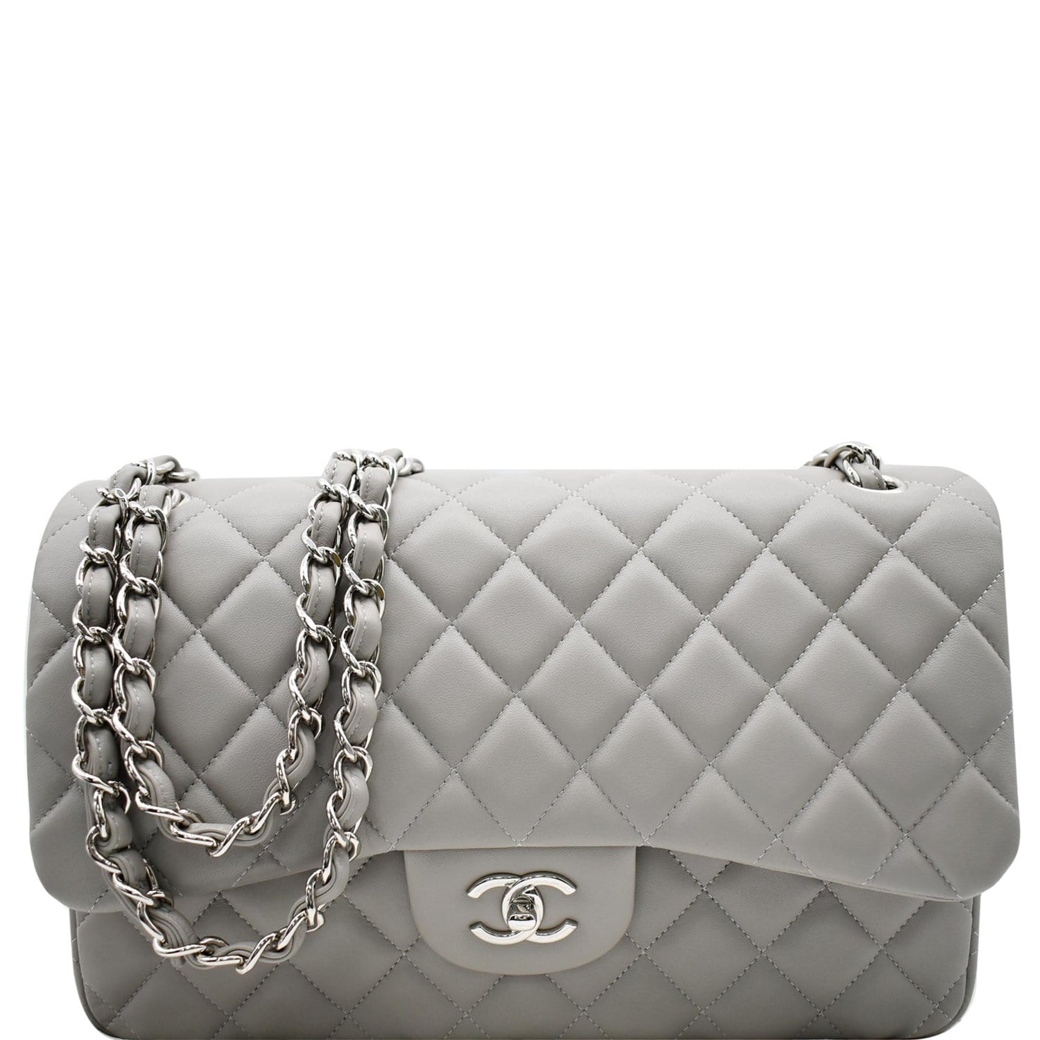 CHANEL Coco Handle Caviar Quilted Leather Shoulder Bag GreyUS