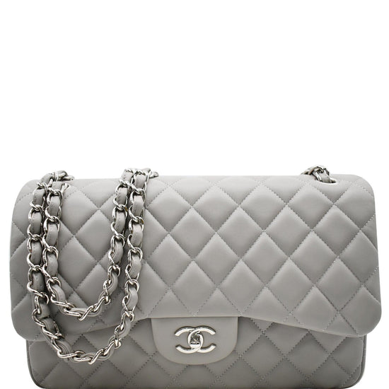 chanel flap bag grey