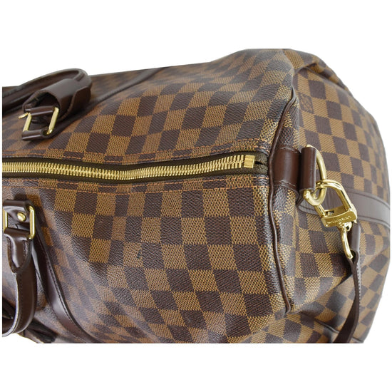 Louis Vuitton Keepall Bandouliere 55 Damier Ebene Travel Bag Brown