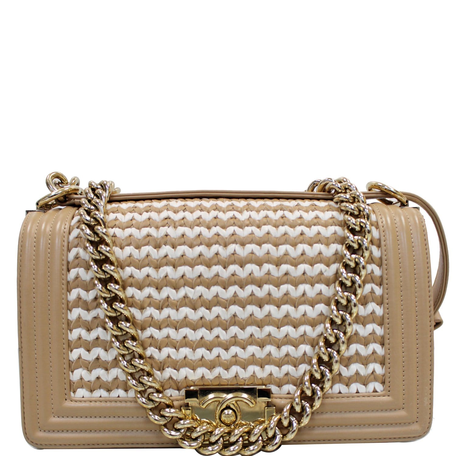 tan quilted chanel bag