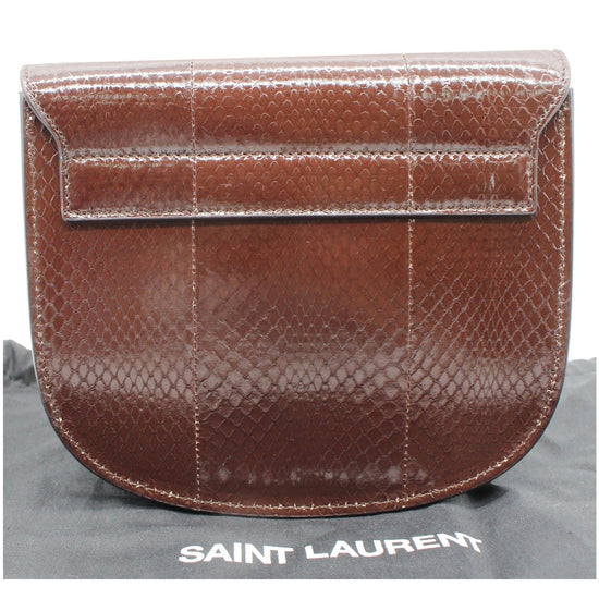 Saint Laurent Snakeskin Small Kaia Satchel Burgundy