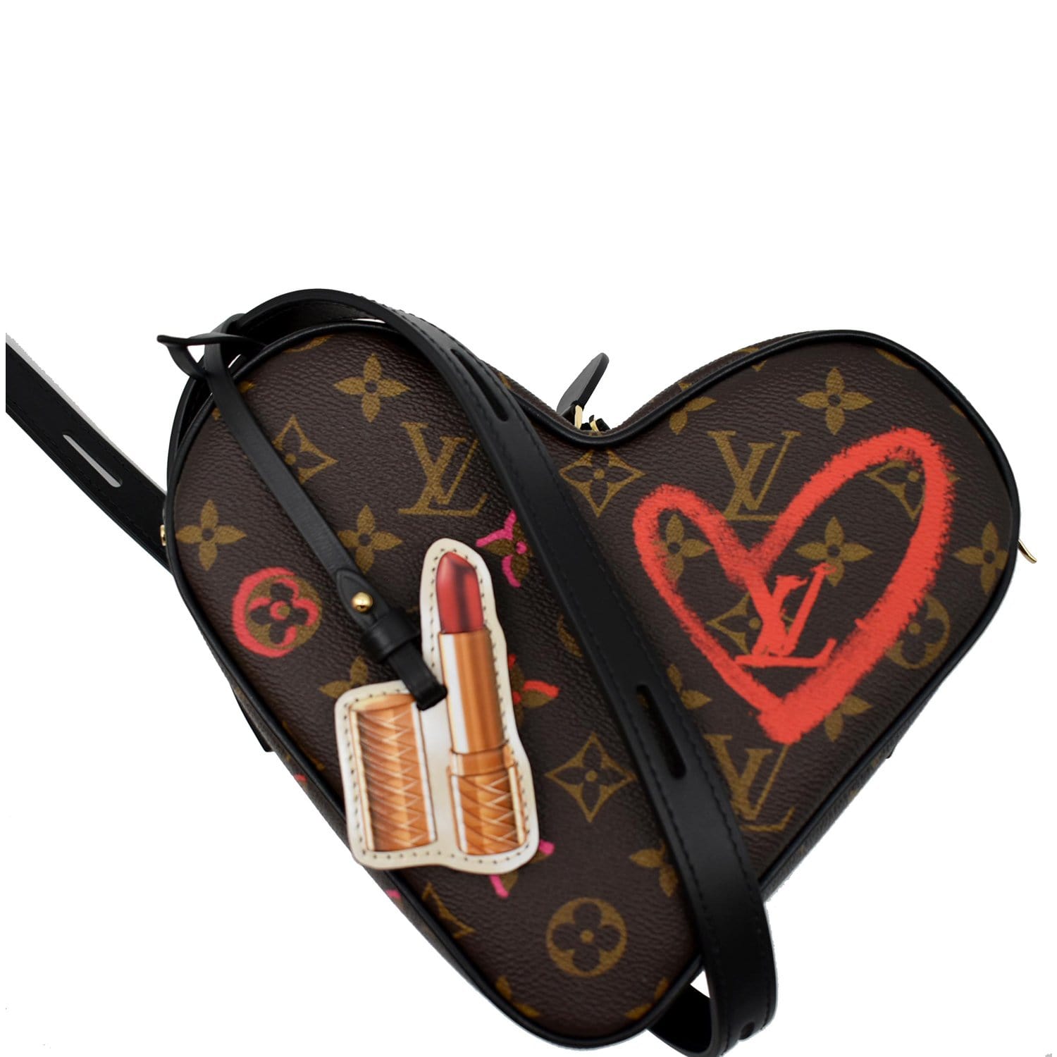 Louis Vuitton Limited Edition Brown Monogram Coated Canvas Sac Coeur Heart Bag with Gold Hardware