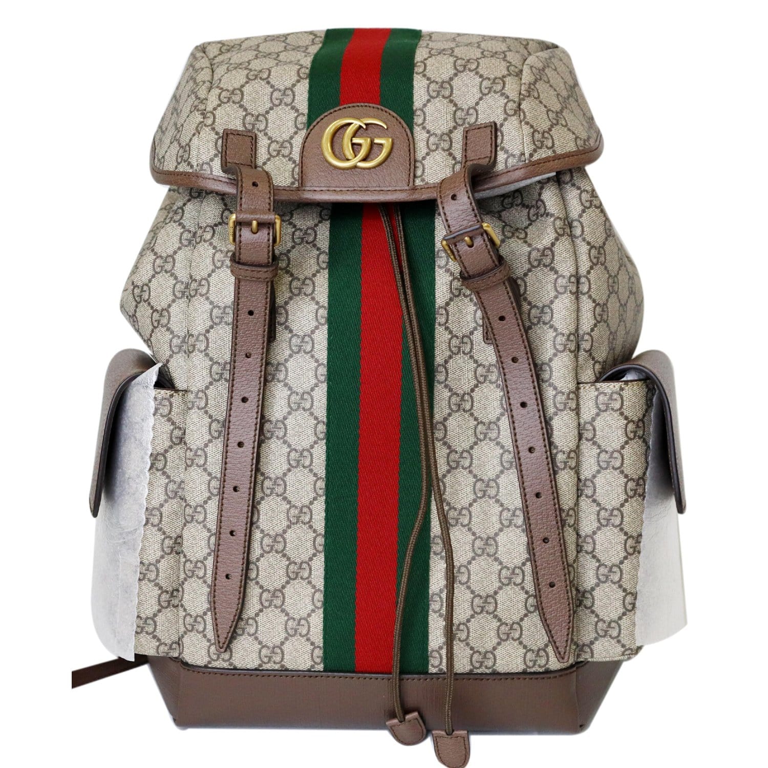 100% Authentic Gucci Backpack Beige/ebony GG Supreme canvas